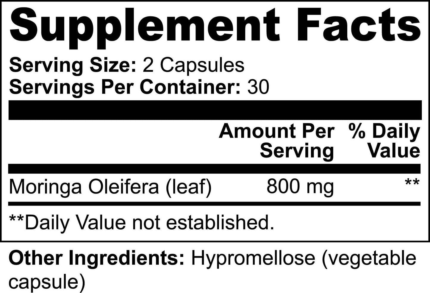 Moringa Oleifera supplement