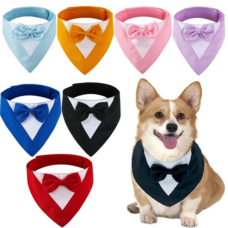 Pet Triangle Bib Bow Saliva Towel